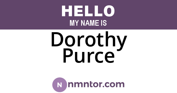 Dorothy Purce