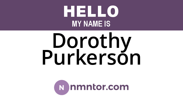 Dorothy Purkerson