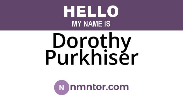 Dorothy Purkhiser
