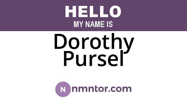 Dorothy Pursel