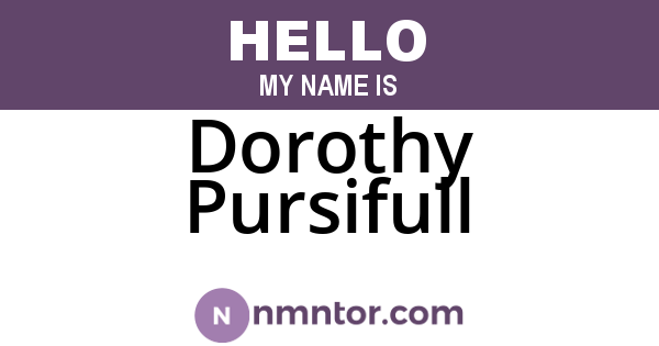 Dorothy Pursifull