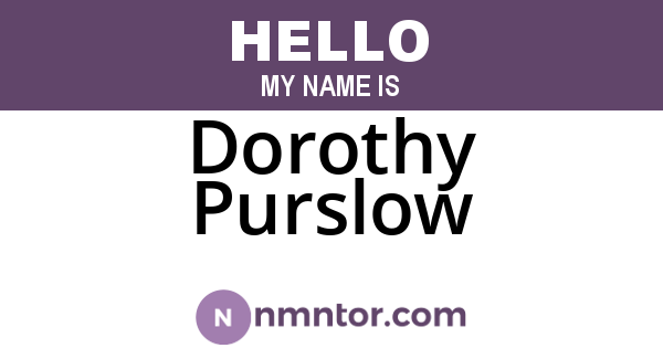 Dorothy Purslow