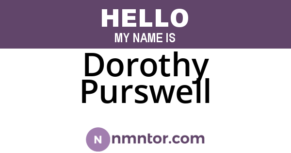 Dorothy Purswell