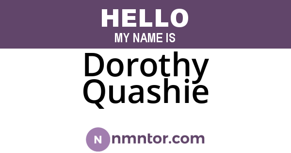Dorothy Quashie