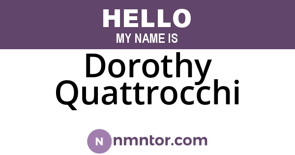 Dorothy Quattrocchi