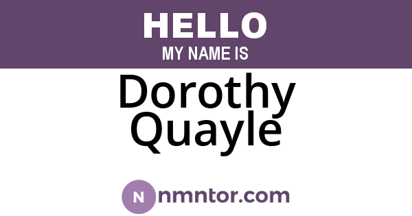 Dorothy Quayle