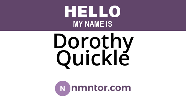 Dorothy Quickle