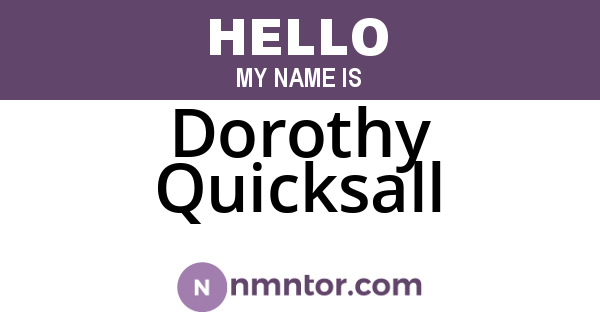 Dorothy Quicksall