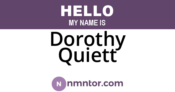 Dorothy Quiett