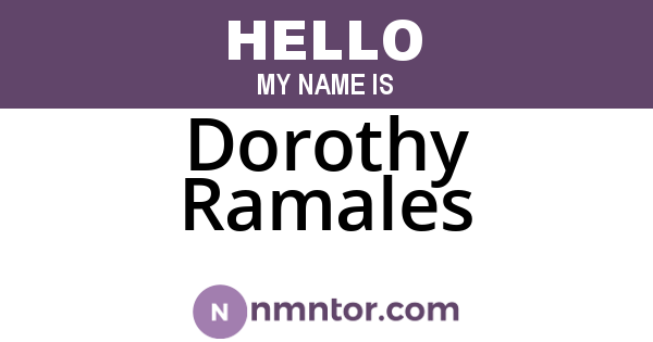 Dorothy Ramales