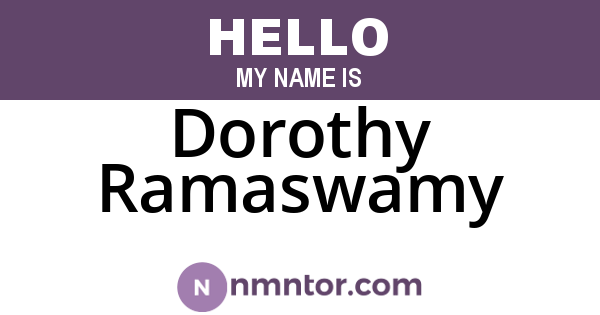 Dorothy Ramaswamy