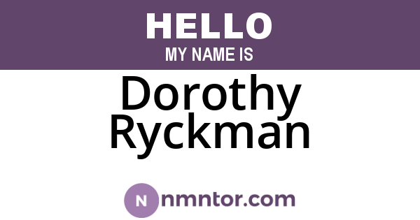 Dorothy Ryckman