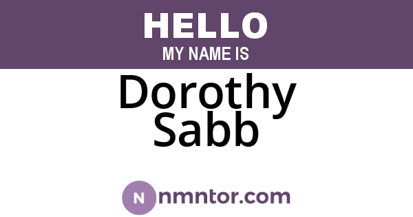 Dorothy Sabb