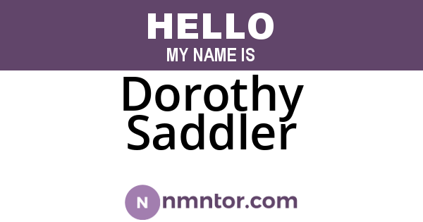 Dorothy Saddler