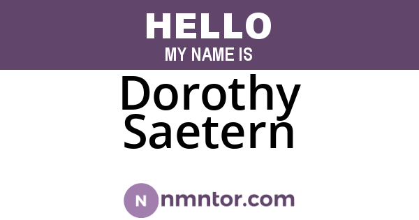 Dorothy Saetern