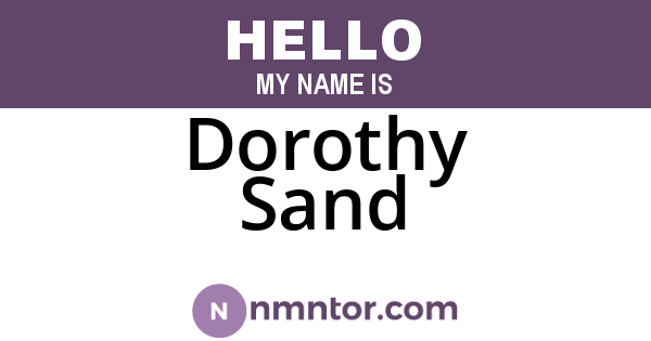 Dorothy Sand