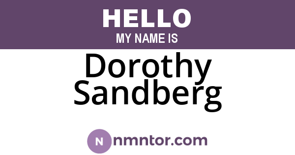 Dorothy Sandberg