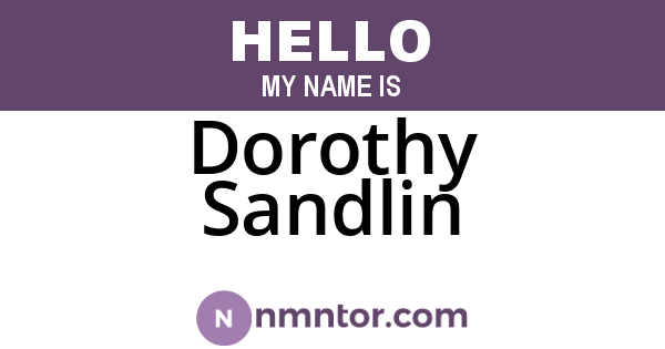 Dorothy Sandlin