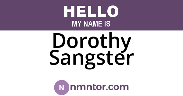 Dorothy Sangster