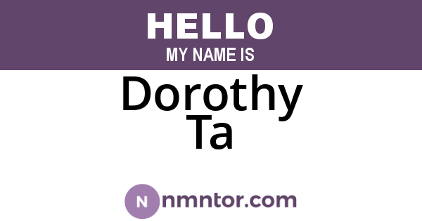 Dorothy Ta