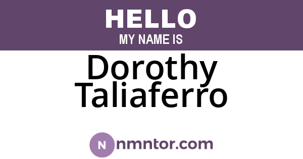 Dorothy Taliaferro