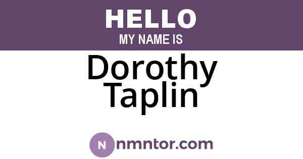 Dorothy Taplin