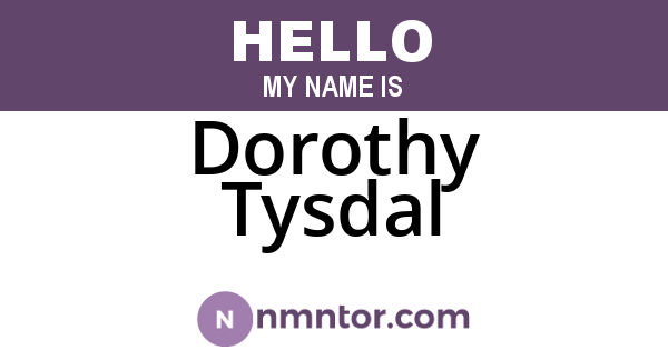 Dorothy Tysdal