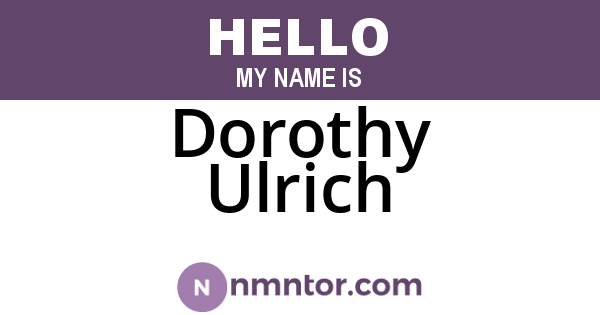 Dorothy Ulrich