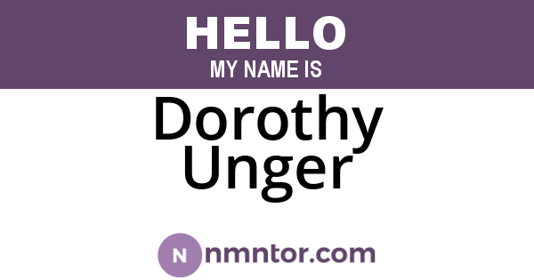 Dorothy Unger