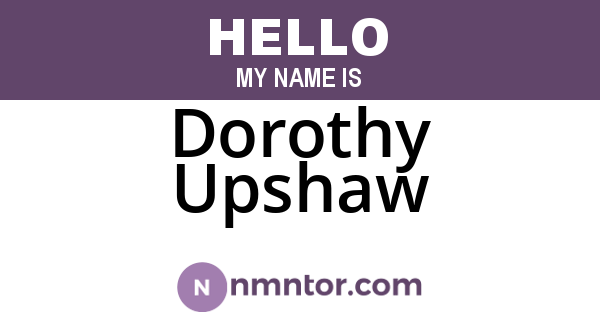 Dorothy Upshaw