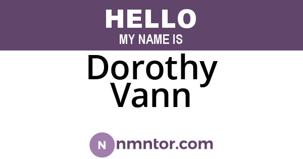 Dorothy Vann