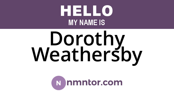 Dorothy Weathersby