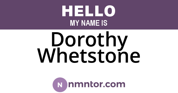 Dorothy Whetstone