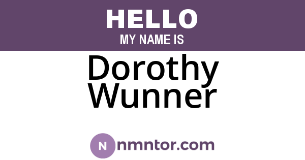 Dorothy Wunner