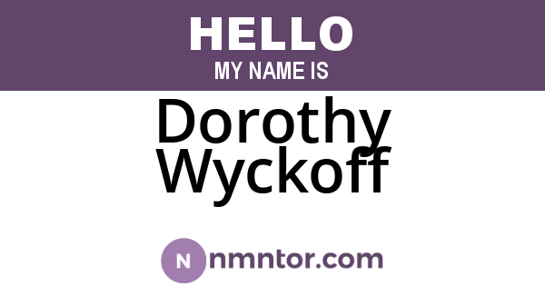 Dorothy Wyckoff