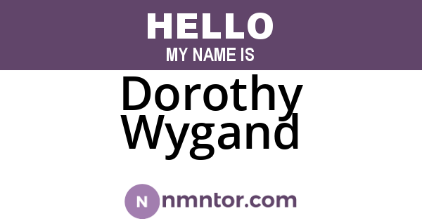 Dorothy Wygand