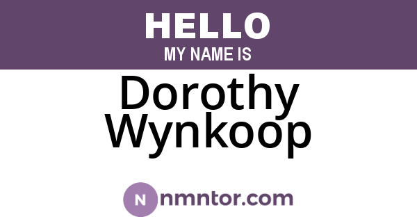 Dorothy Wynkoop