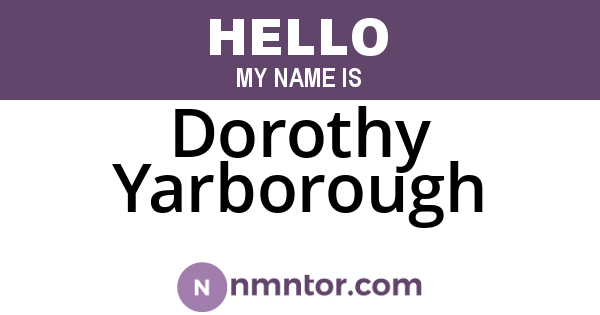Dorothy Yarborough