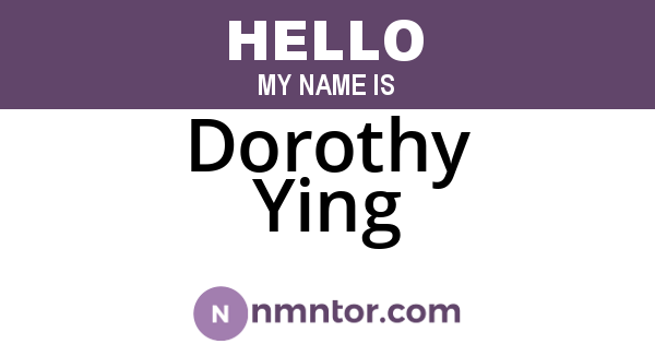 Dorothy Ying