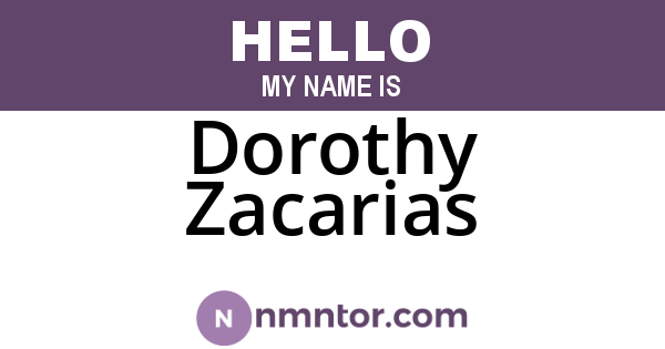 Dorothy Zacarias