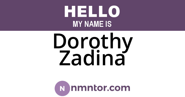 Dorothy Zadina