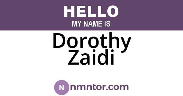 Dorothy Zaidi