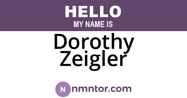Dorothy Zeigler
