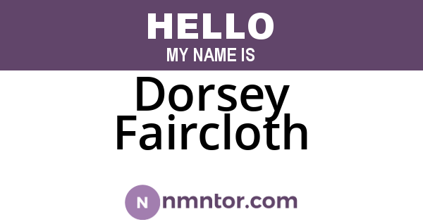 Dorsey Faircloth
