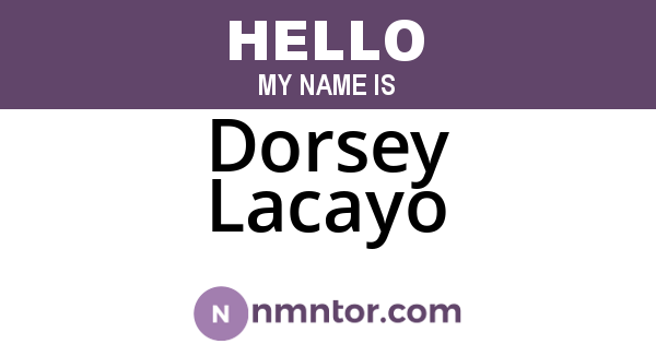 Dorsey Lacayo