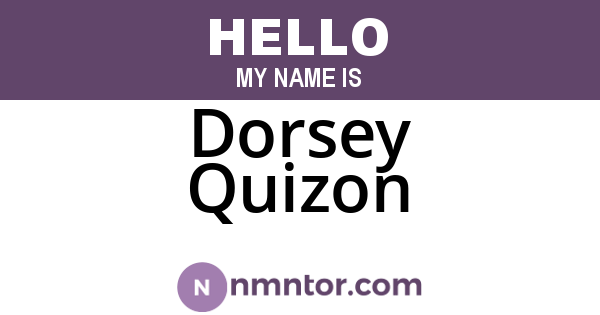 Dorsey Quizon