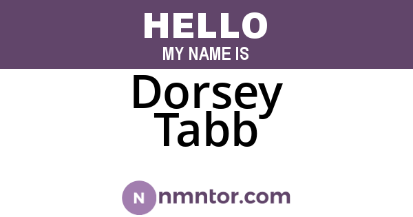 Dorsey Tabb