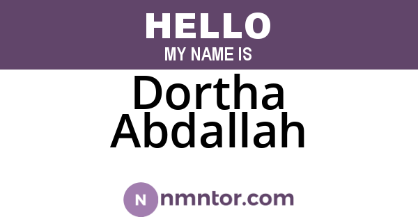 Dortha Abdallah