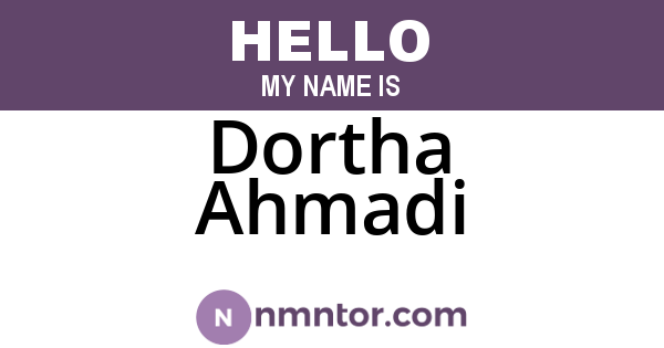 Dortha Ahmadi