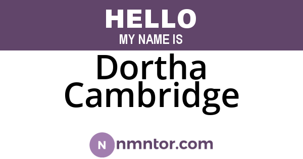 Dortha Cambridge